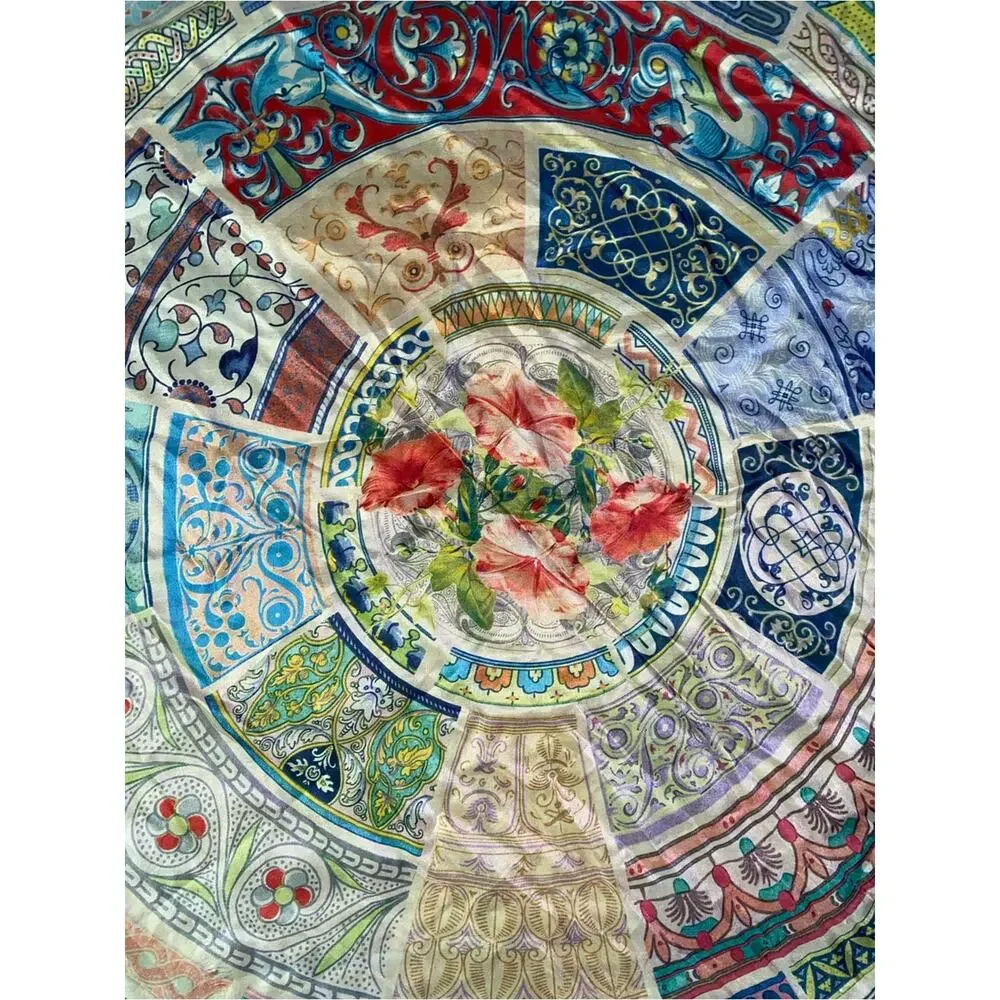 Johnny Was $160 Celestin Large Silk 43” Square Scarf EUC